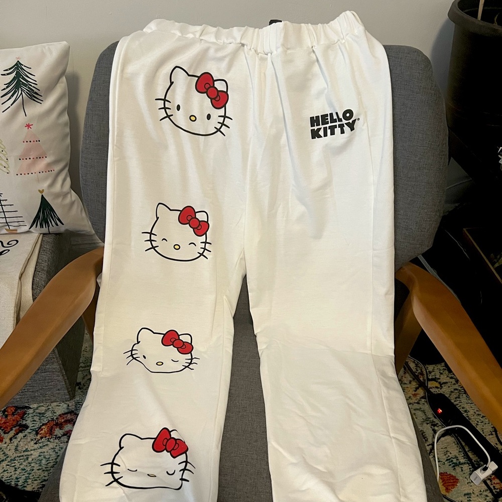 Hello Kitty White joggers/PJ pants